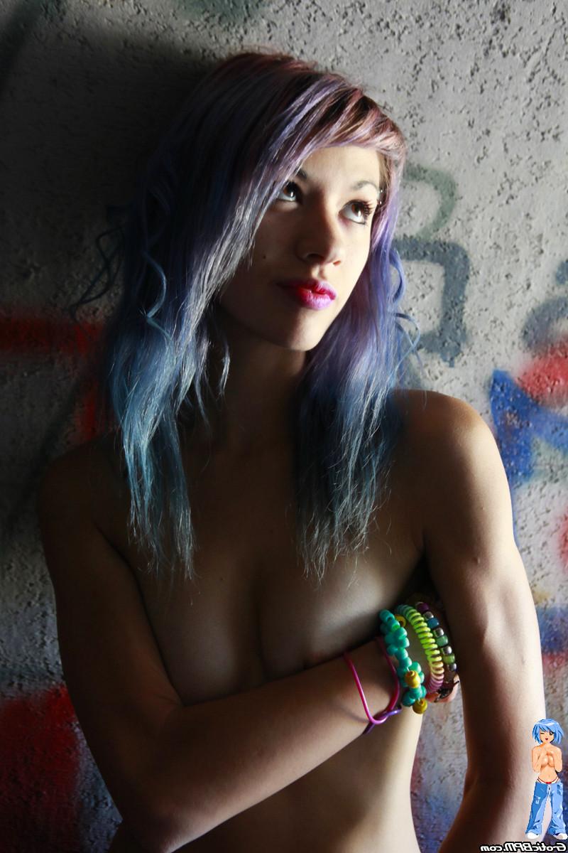 15P HOT little raver party girl getting naked in the secret undergro