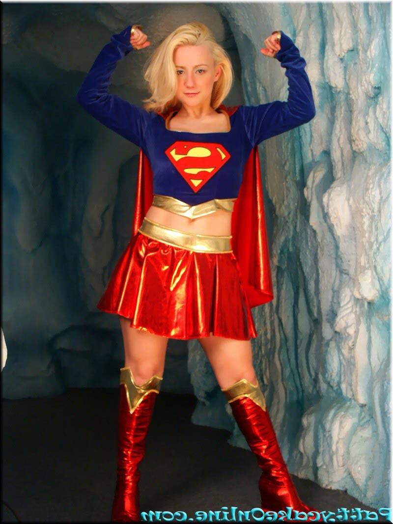 16P Busty teen girl dressed in superwoman uniform