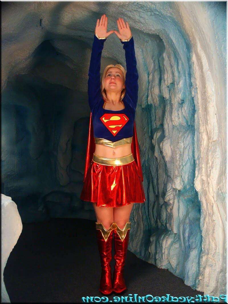 16P Busty teen girl dressed in superwoman uniform