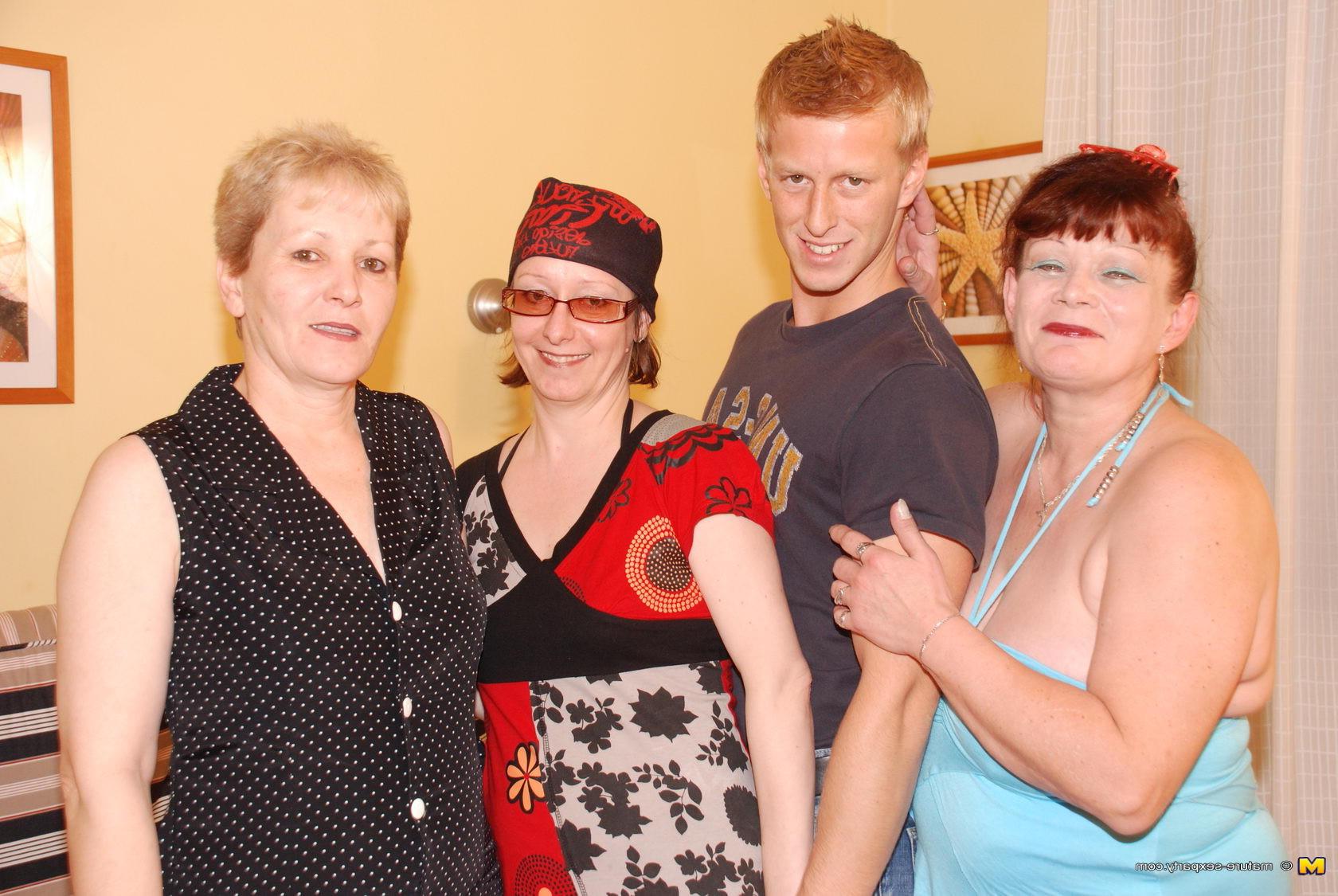 16P Three horny mamas share one hard cock