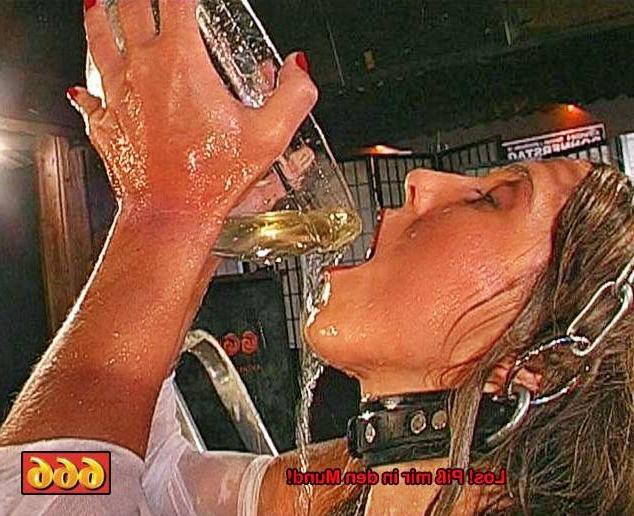16P Horny whore sucking our dicks and getting her mouth full of cum and piss