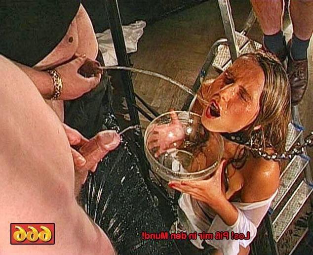 16P Horny whore sucking our dicks and getting her mouth full of cum and piss