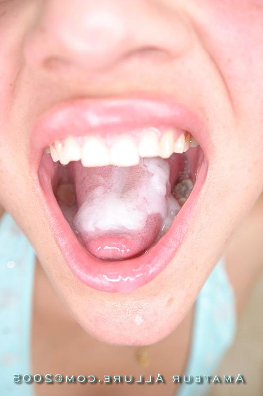 16P amateur teen Valerie gives head and plays with mouthful of cum