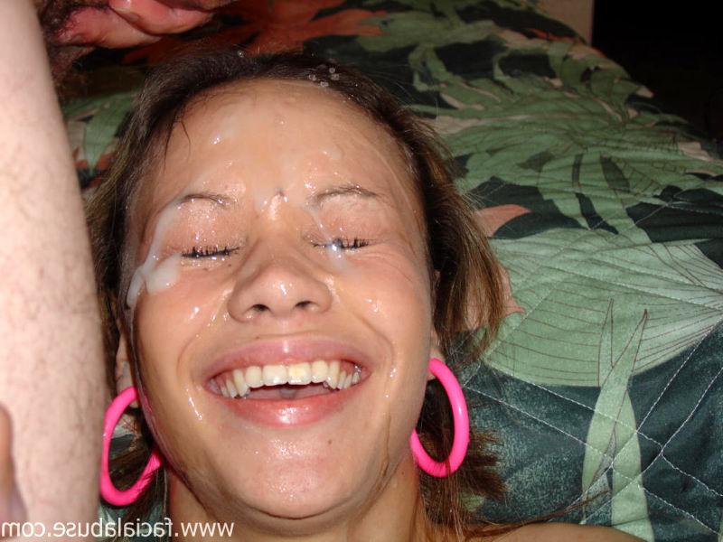 15P Teen amateur gets a nasty load of cum on her face
