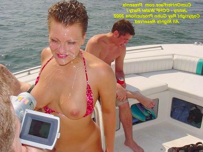 16P Gangbang and messy cumshot on a boat