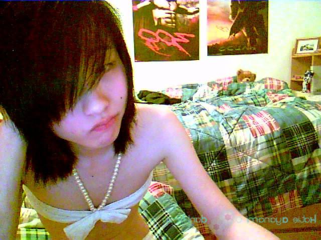 16P Young japanese newhalf in white bikini