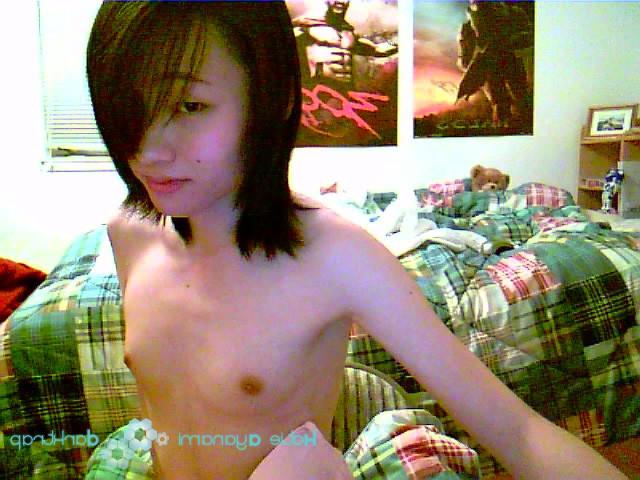 16P Young japanese newhalf in white bikini