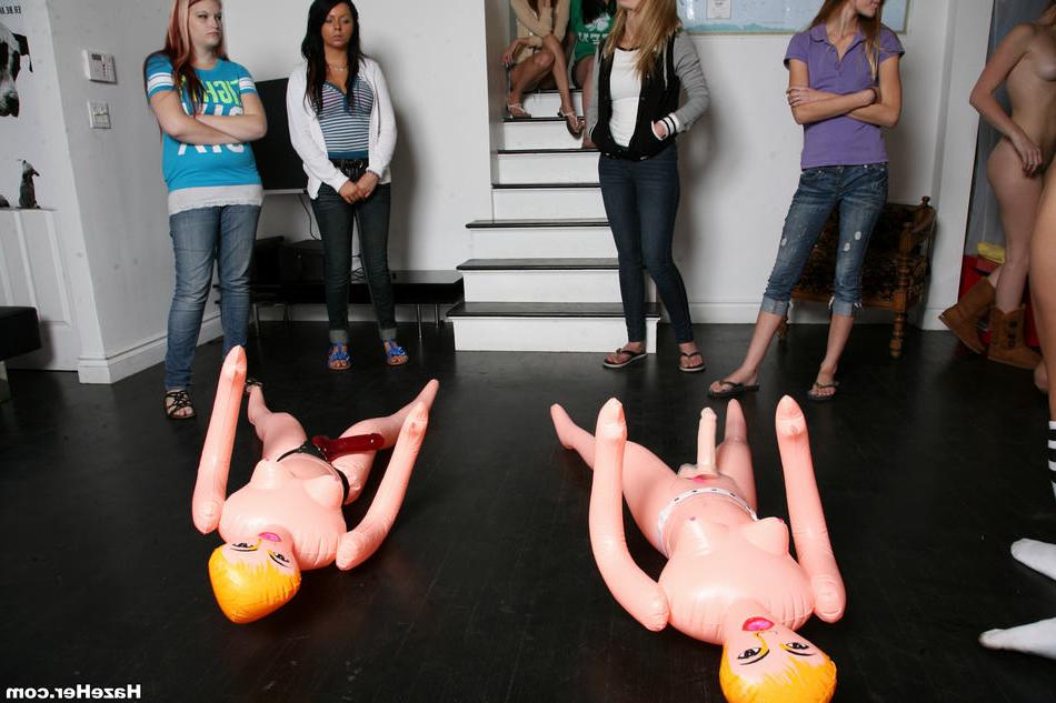 15P Amateur college teens forced to fuck blow up dolls by sorority