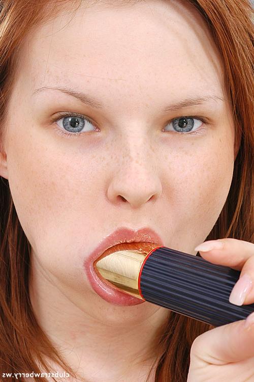 17P Sweet petite redhead teen sucks and fucks her dildo