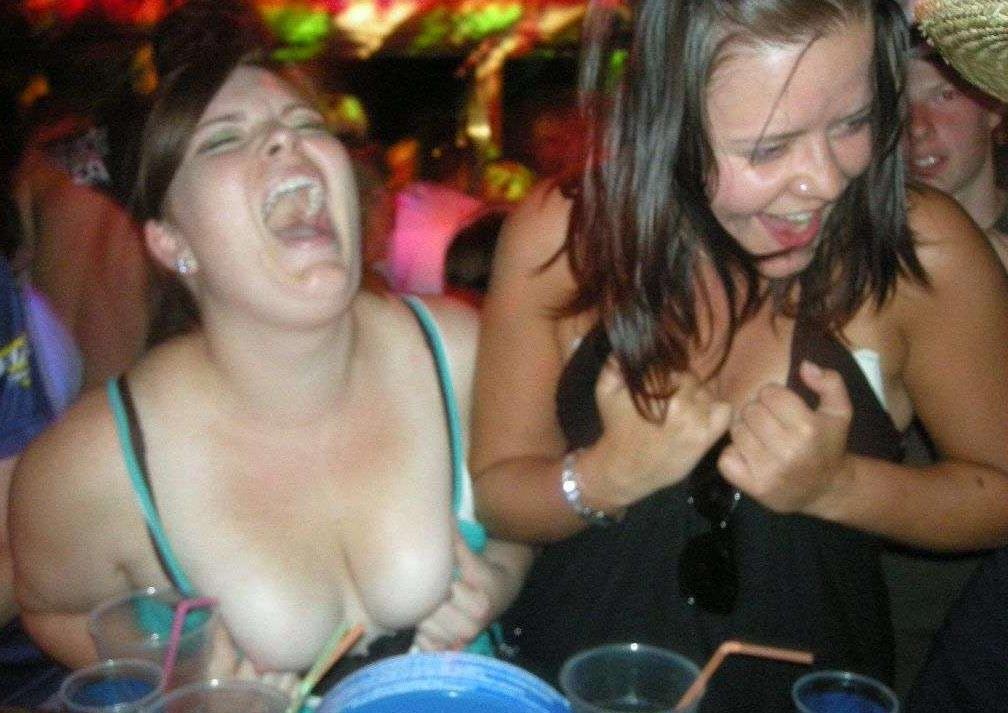 15P Really drunk amateur girls flashing tits
