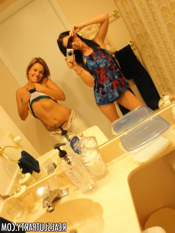 16P Two hot girls get drunk and share a cock together at a party
