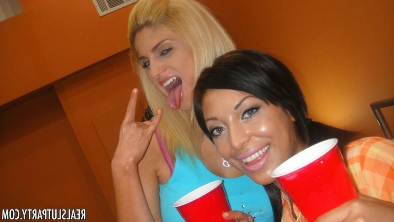 16P Lesbian babes gets drunk and strips down at slumber party