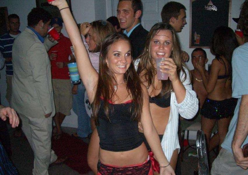 15P Intoxicated College Girls Flashing Perky Boobs