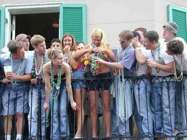 15P Drunk Mardi Gras College Girls Flashing Huge Perky Delicious Round Firm Titties