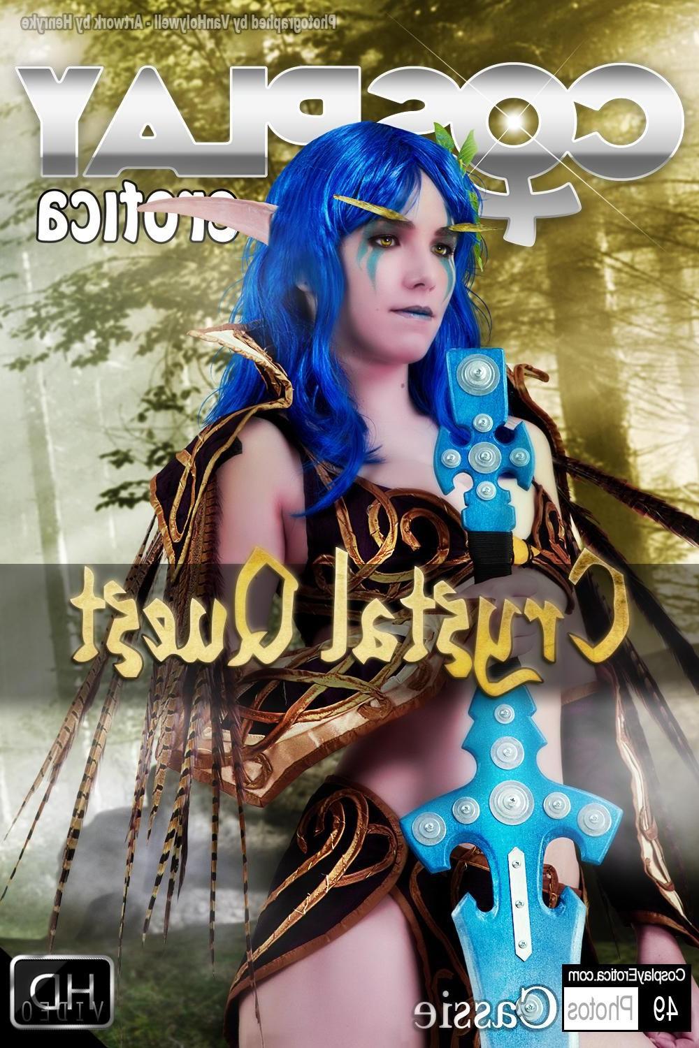 12P Cassie as she is cosplaying a nasty World Of Warcraft Night Elf paladin