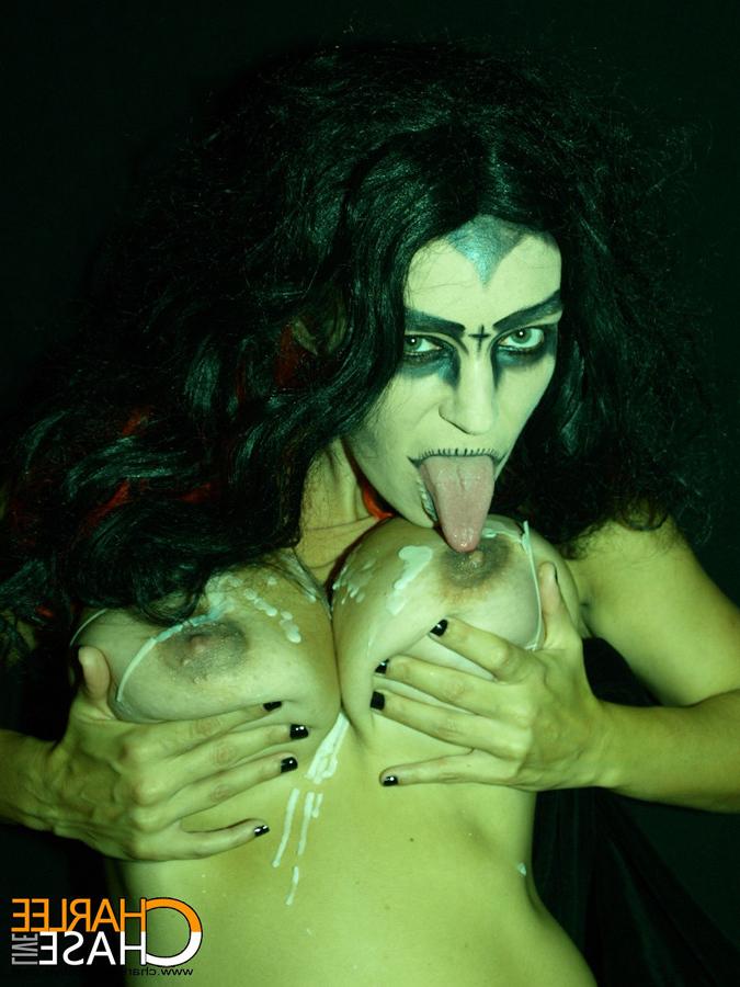 12P CHARLEE CHASE IS A SCARY HALLOWEEN WITCH WITH A WET PUSSY