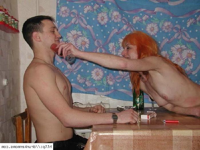 16P Drunk mature redhead with her guy