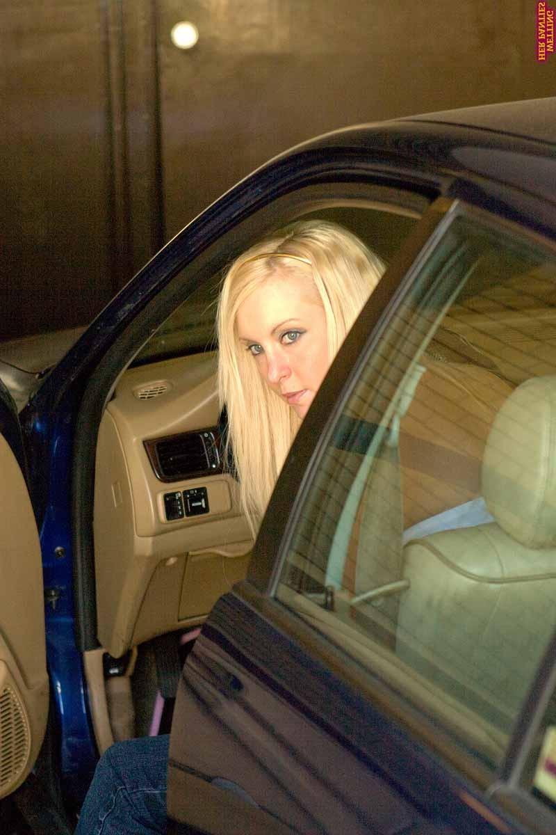 16P Hot blonde sexy babe peeing in her cotton panties