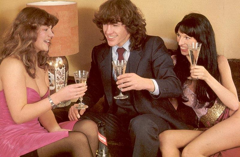 16P Two retro girls having an after party with a dick