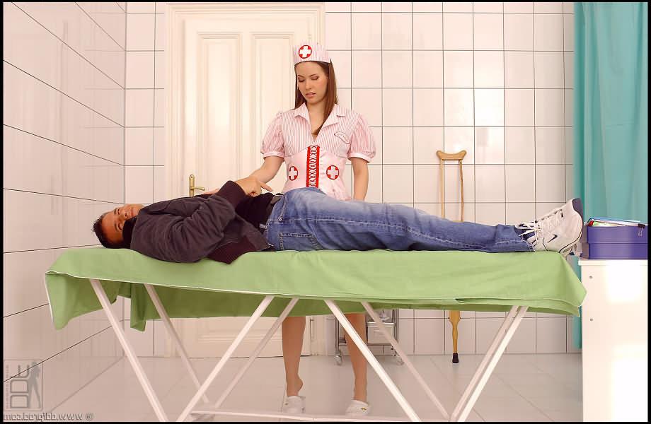 16P Cute nurse doing a footjob