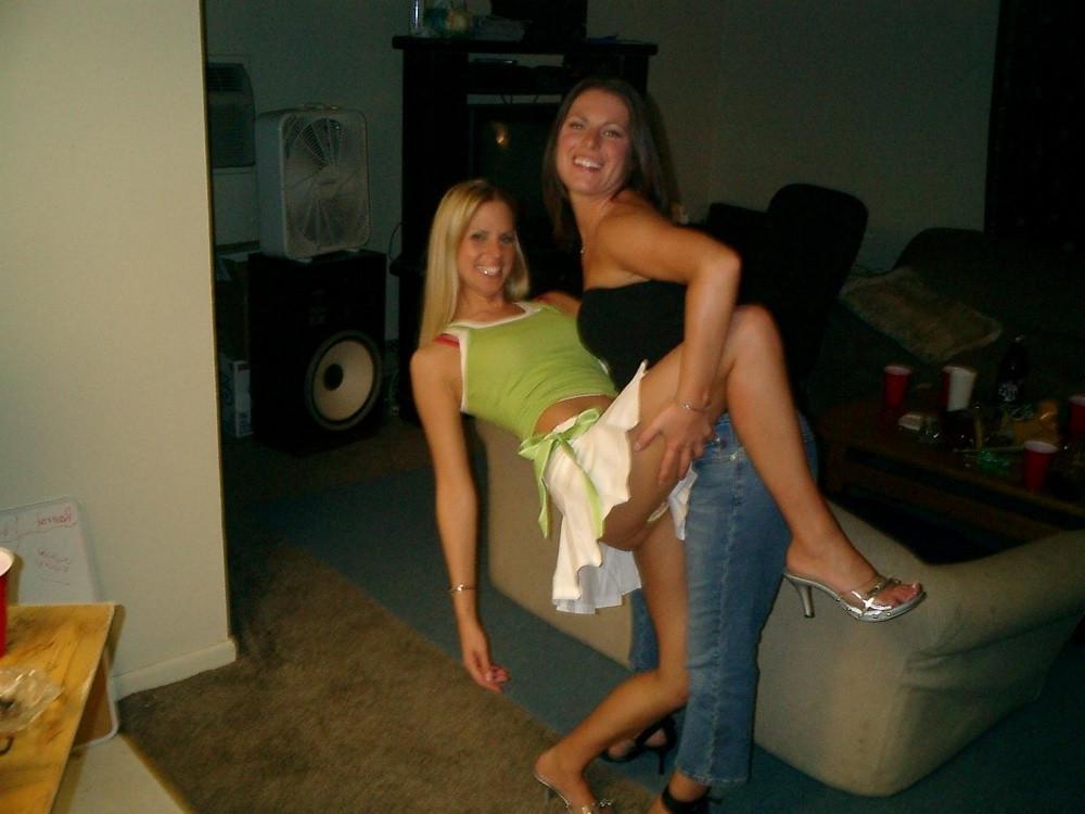 15P Sexy nextdoor girlfriends posing and smiling on camera