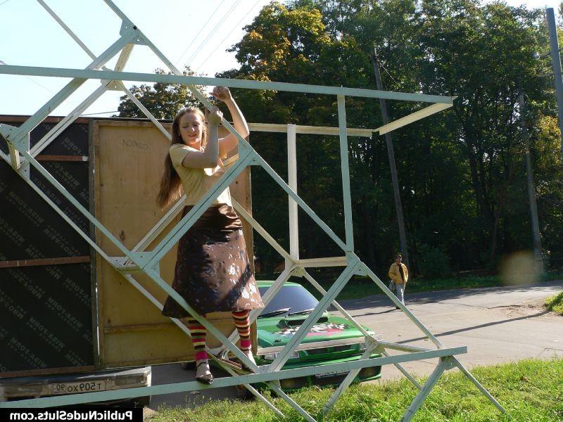 15P Playful cutie gets dirty enough to show her nude titties in the park