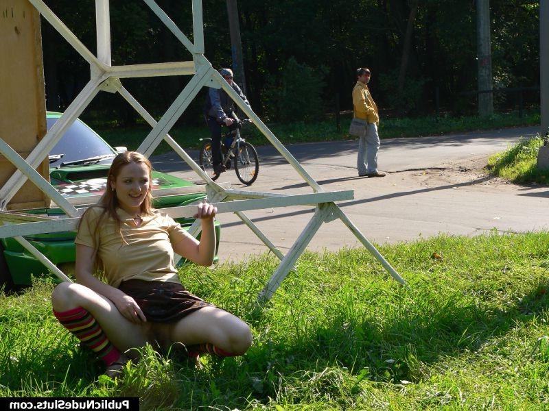 15P Playful cutie gets dirty enough to show her nude titties in the park