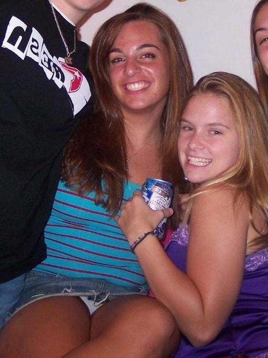 15P Sexy nextdoor girlfriends posing and smiling on camera