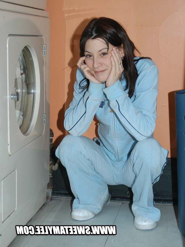 14P Laundry doing cutie Sweet Amylee looking sweet and innocent