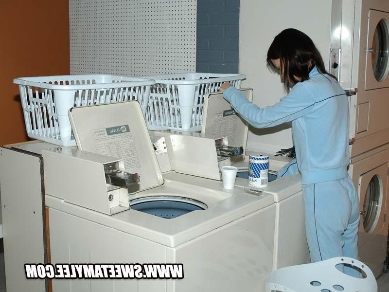 14P Laundry doing cutie Sweet Amylee looking sweet and innocent