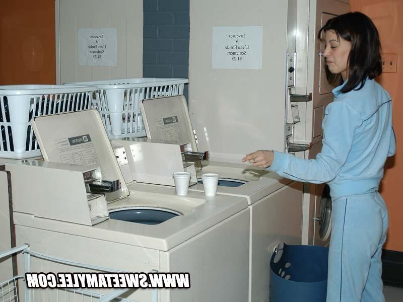 14P Laundry doing cutie Sweet Amylee looking sweet and innocent