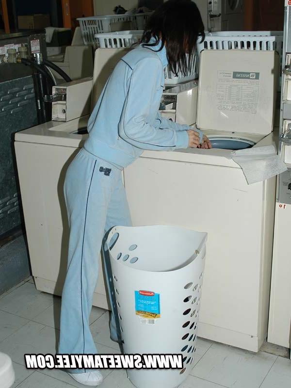 14P Laundry doing cutie Sweet Amylee looking sweet and innocent