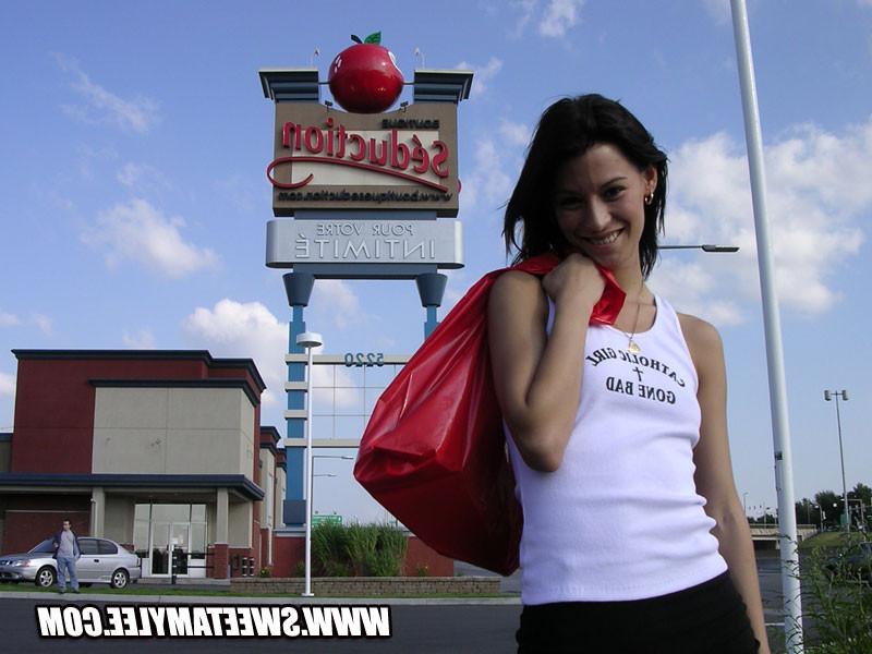 15P Horny brunette cutie Sweet Amylee fooling around and teasing