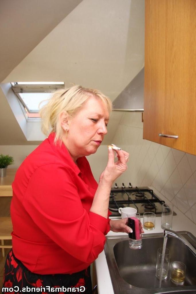 17P Naughty grandma eats one dick and lets the other fuck her old pussy and she take