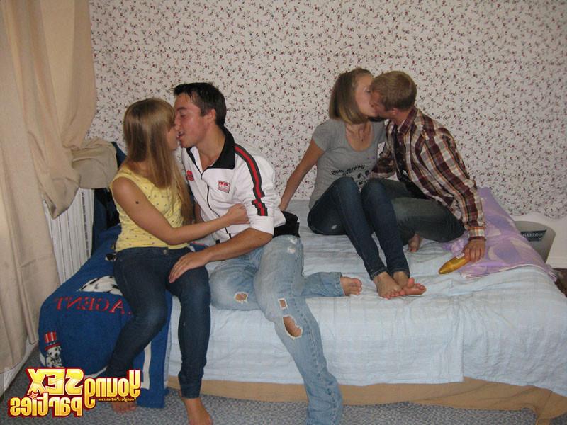 16P Two fellows seduced their girlfriends to have foursome sex