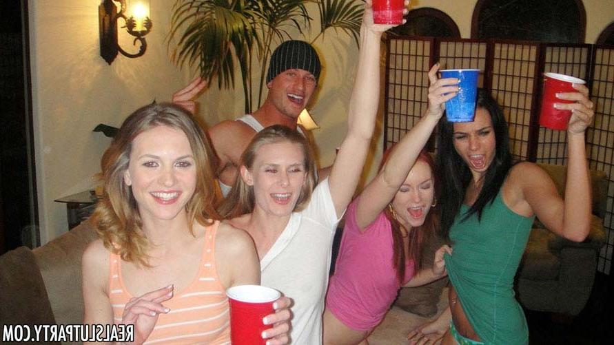 17P Cute drunk teens hardcore orgy sex party and facial cumshot