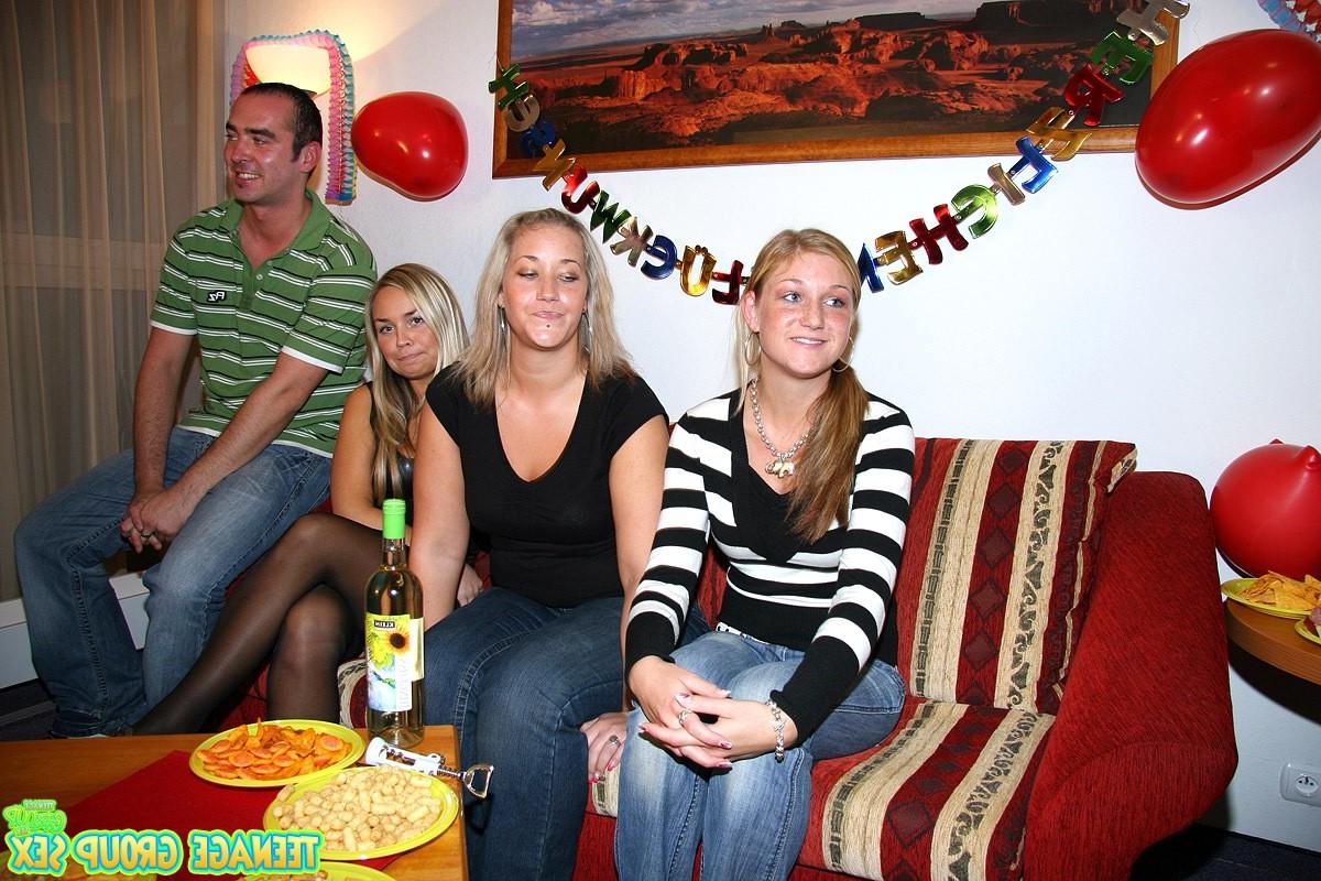 14P Hot freckled redhead teen having sex at her party