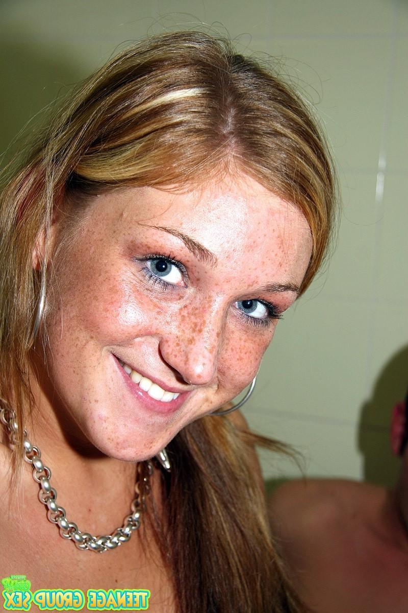 14P Hot freckled redhead teen having sex at her party