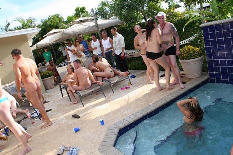 16P Drunk babes poolside hardcore orgy sex party