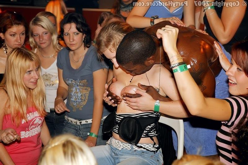 15P Interracial orgy party with amateur babes fucking hard