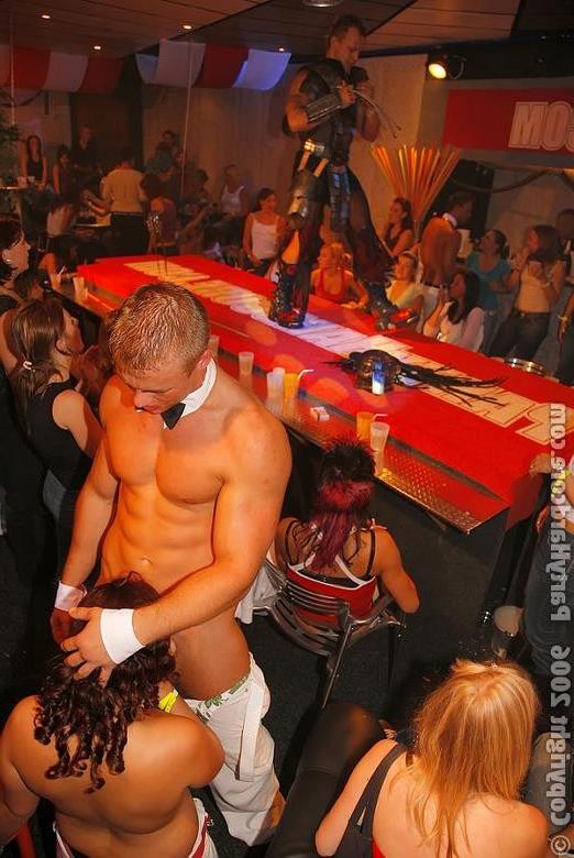 19P Ordinary but drunk babes going wild at male strippers event
