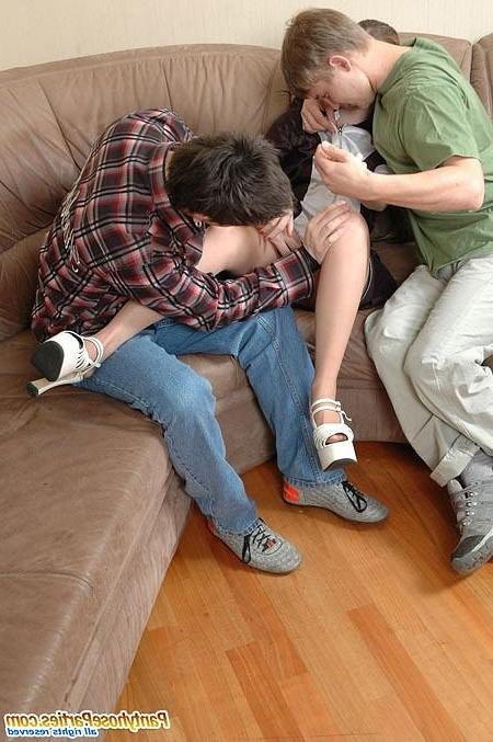 20P Drunk russian teen in pantyhose gets fucked by two guy in office
