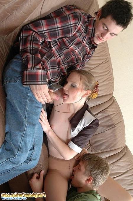 20P Drunk russian teen in pantyhose gets fucked by two guy in office