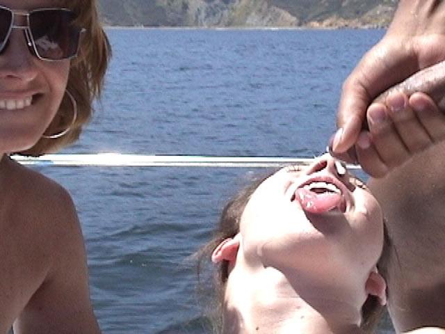 16P Interracial group sex on a boat