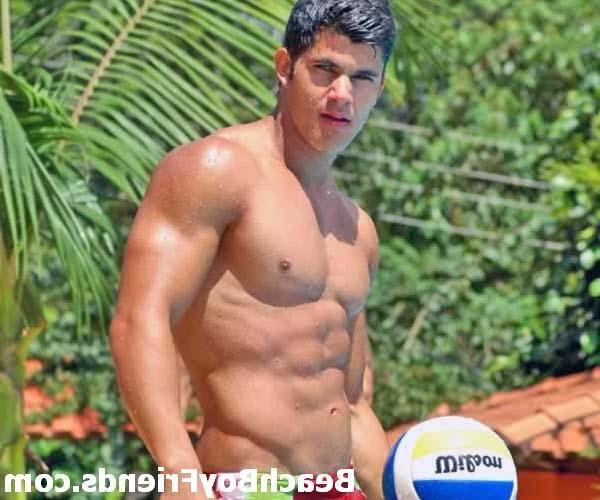 10P Super sexy and teasing hunks in trunks on the beach