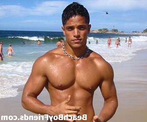 10P Super sexy and teasing hunks in trunks on the beach