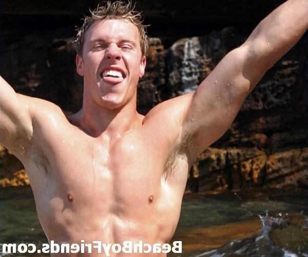10P Super sexy and teasing hunks in trunks on the beach