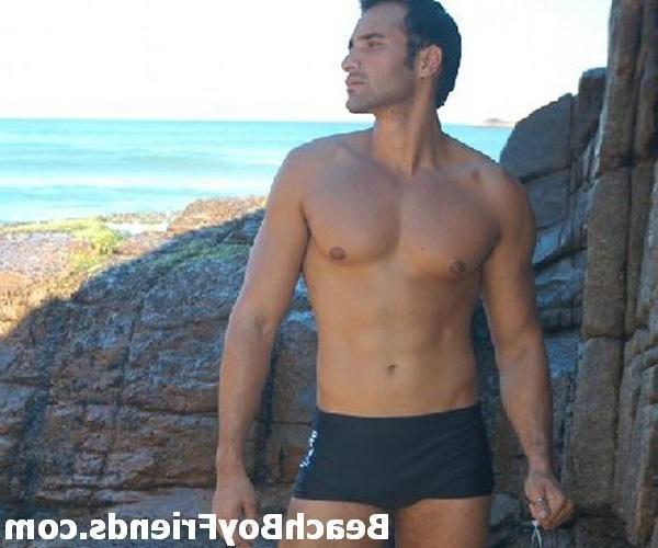 10P Super sexy and teasing hunks in trunks on the beach