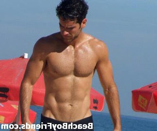10P Super sexy and teasing hunks in trunks on the beach