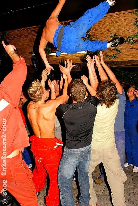 20P Drunk gay guys stand in line to get head on stage